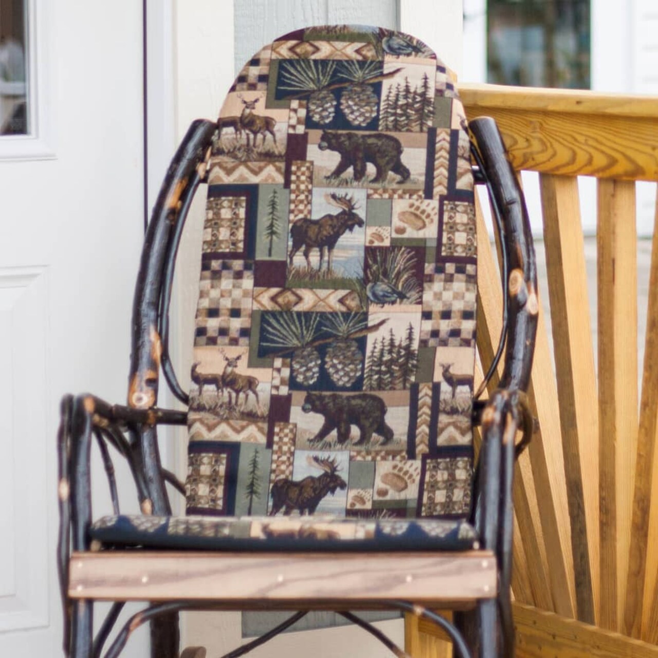Rojo 85-A Hickory Chair Cushion Pad Wildlife Cover Pattern 2 Piece Set